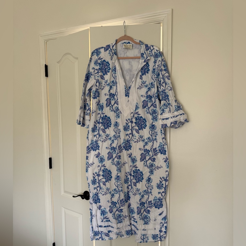 Blue and white sail to sable tunic dress
